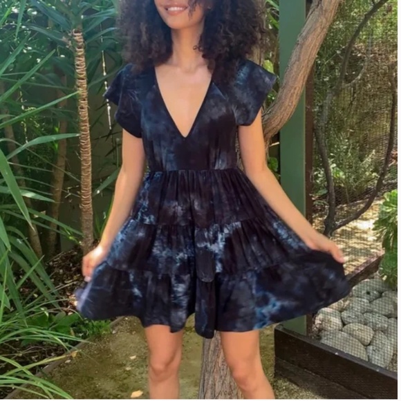 UO Julia Ruffle Hipster Hippie Art Chic Glam Party Cute Girly Classy Mini Dress - Picture 2 of 7